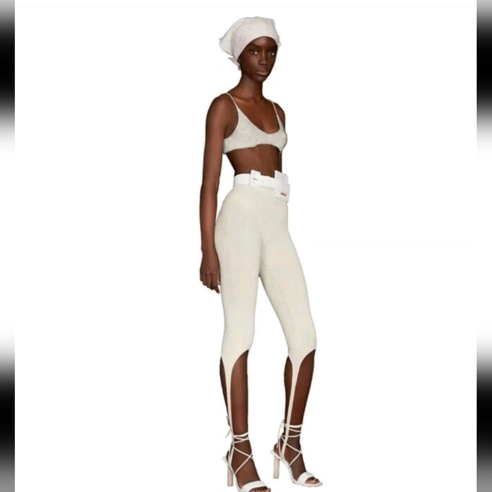 Cream Ribbed Two-Piece Set